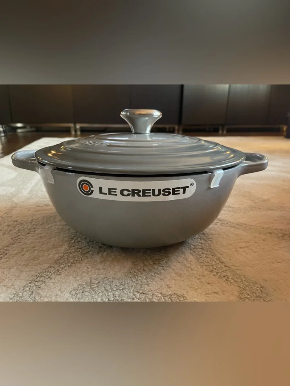 Le Creuset Mist Grey Enameled Cast Iron Round Soup Pot - Picture 5 of 7